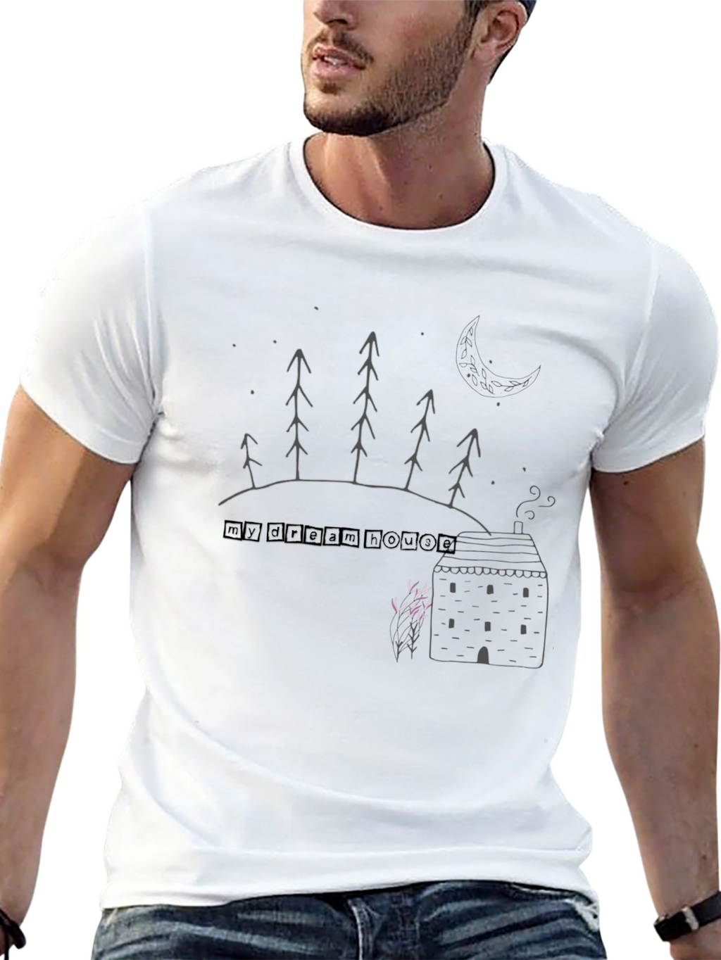 Dream House Graphic Tee - Unisex Black Cotton T-Shirt