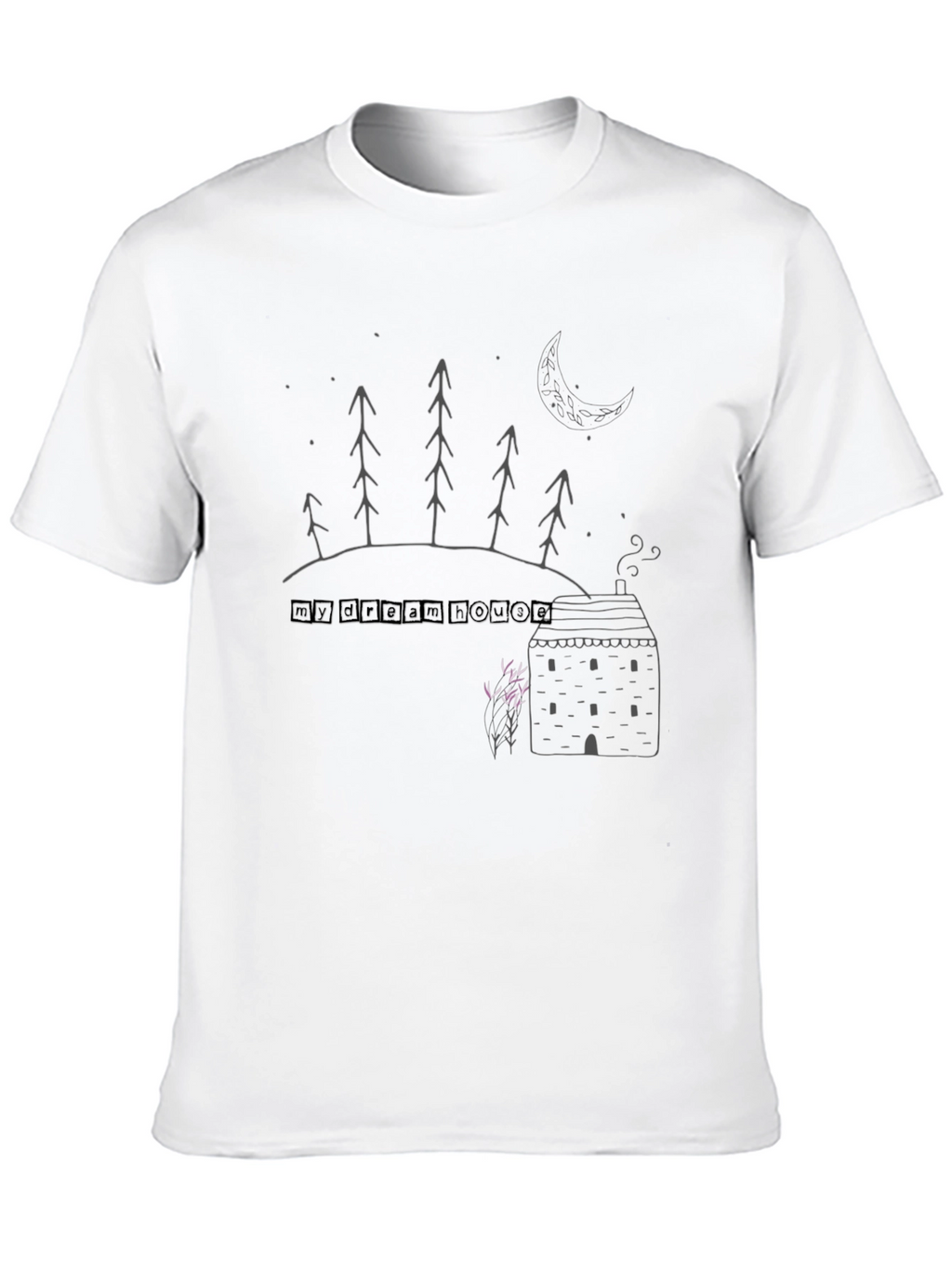 Dream House Graphic Tee - Unisex Black Cotton T-Shirt