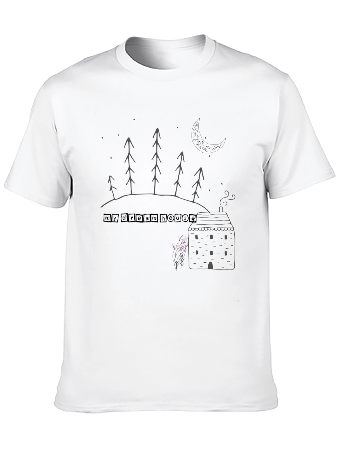 Dream House Graphic Tee - Unisex Black Cotton T-Shirt