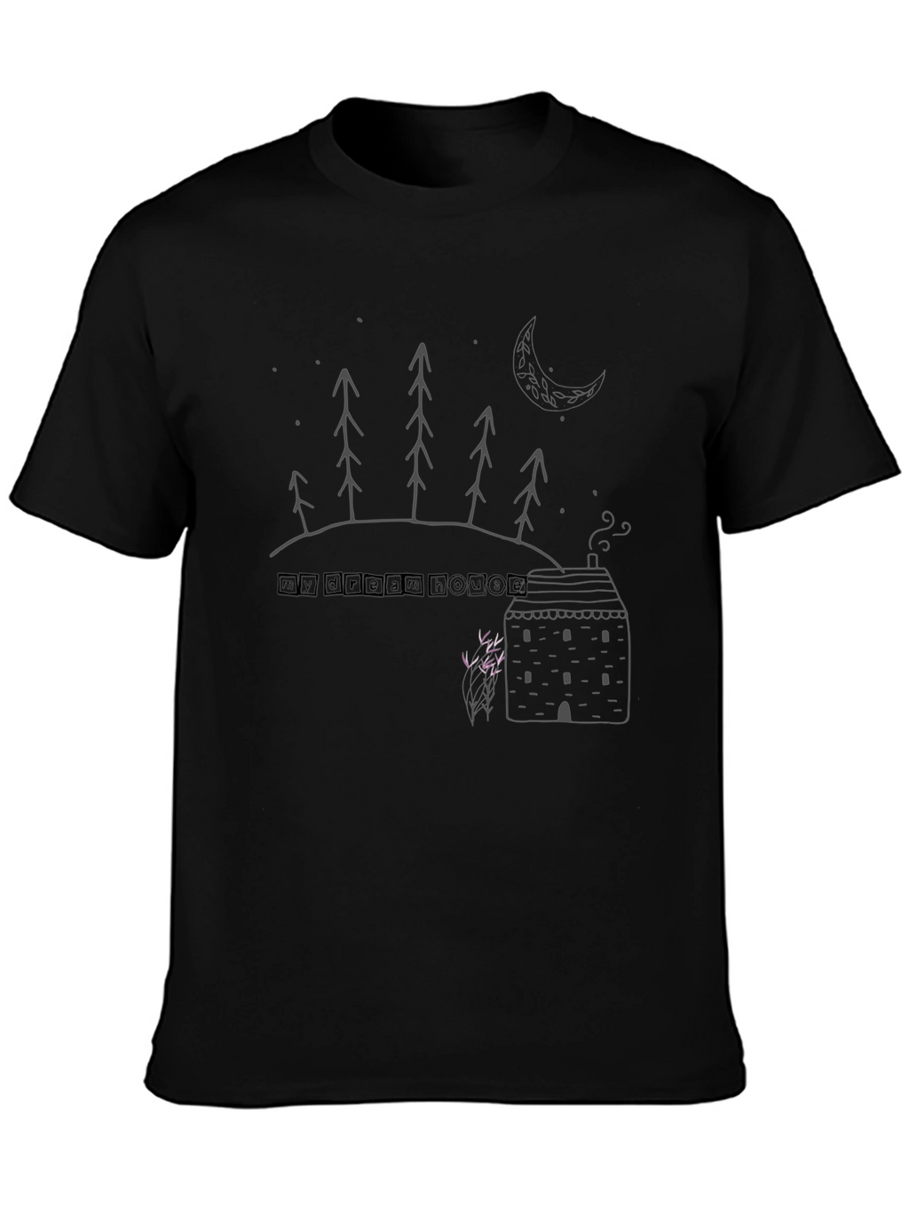 Dream House Graphic Tee - Unisex Black Cotton T-Shirt