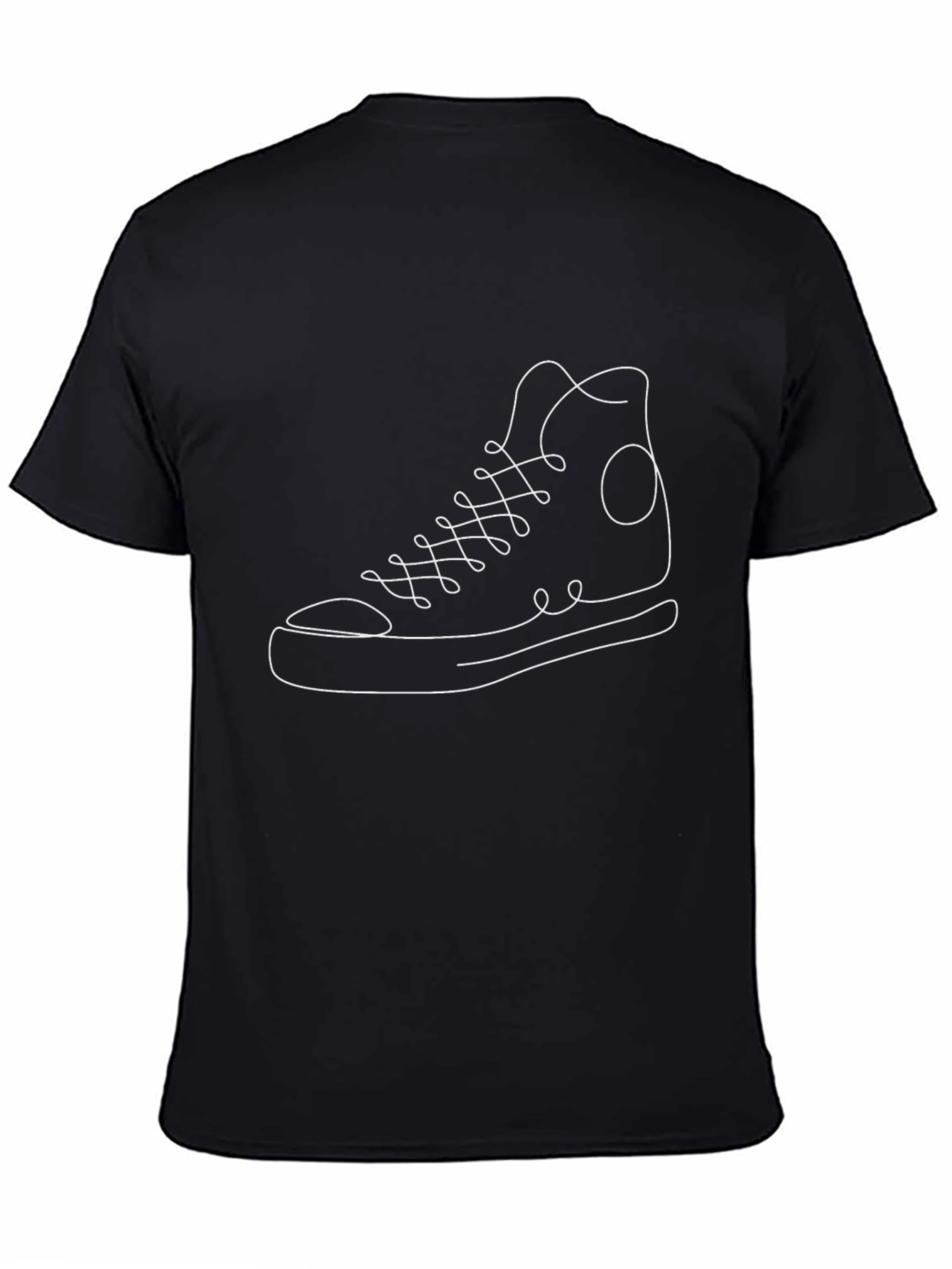 Minimalist Sneaker Line Art Tee - Black