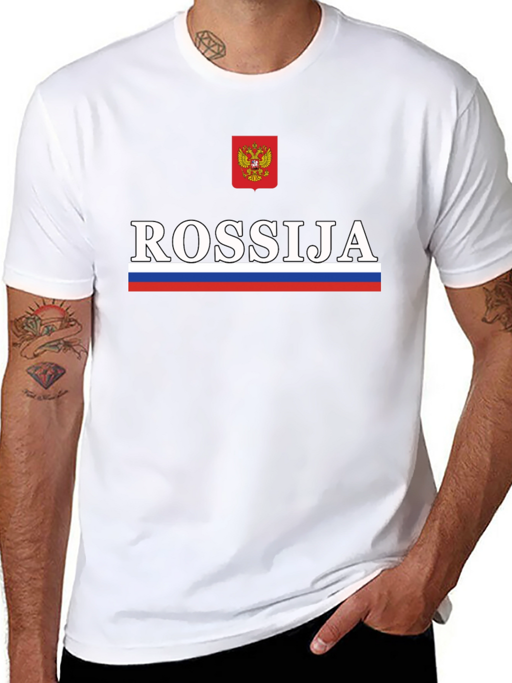 Rossija Russia T-Shirt - Black Patriotic Tee