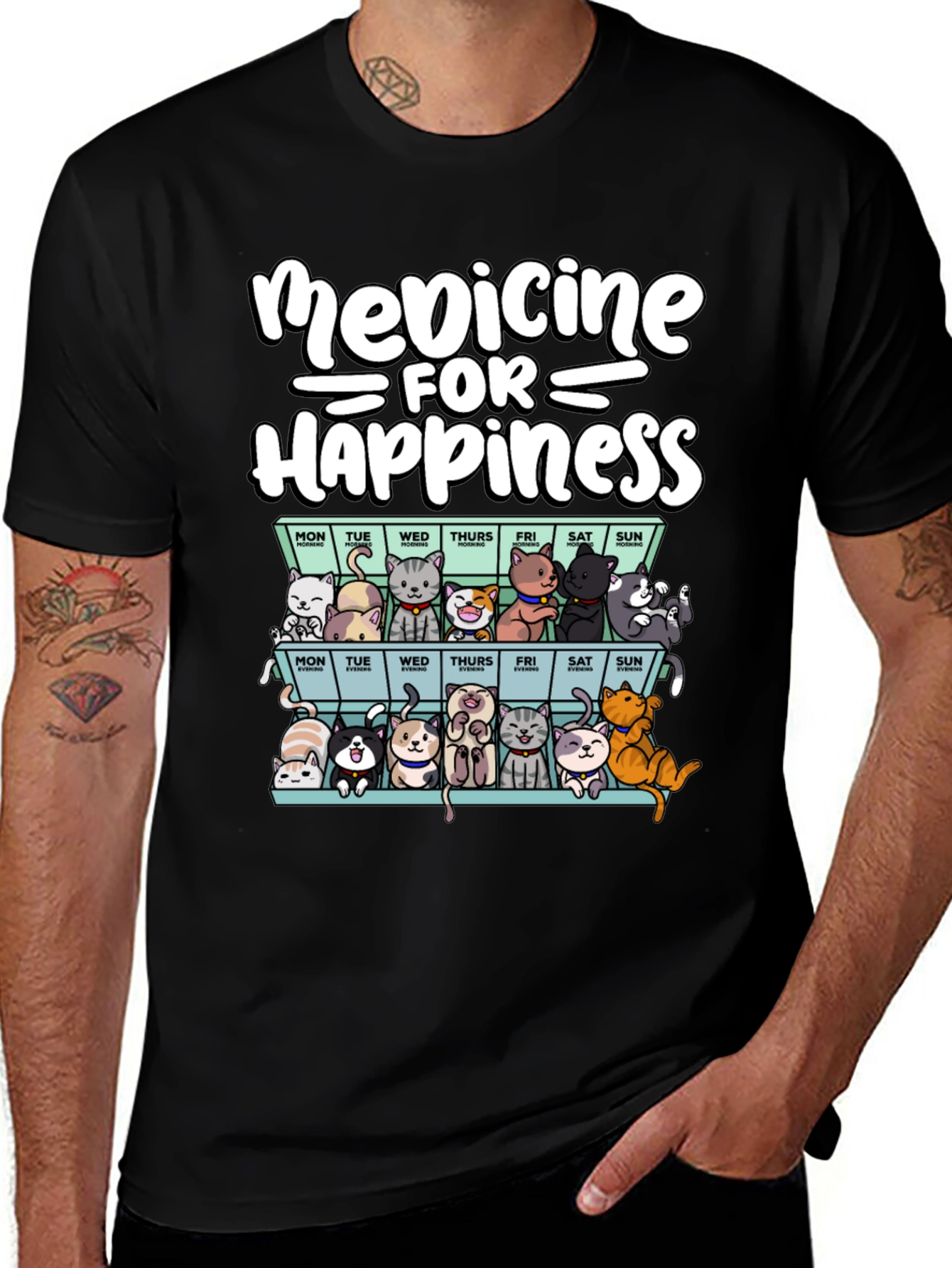 Medicine for Happiness Cat T-Shirt