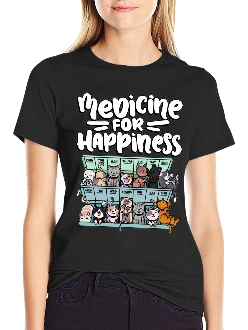 Medicine for Happiness Cat T-Shirt