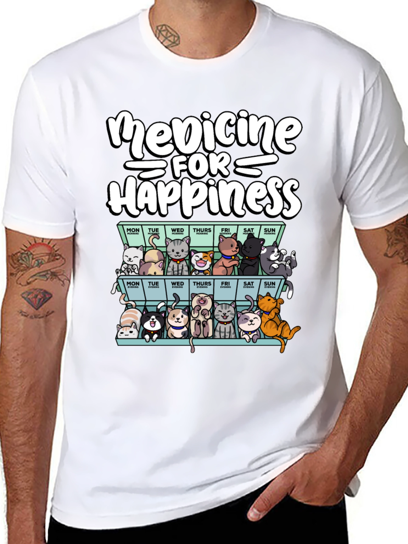 Medicine for Happiness Cat T-Shirt