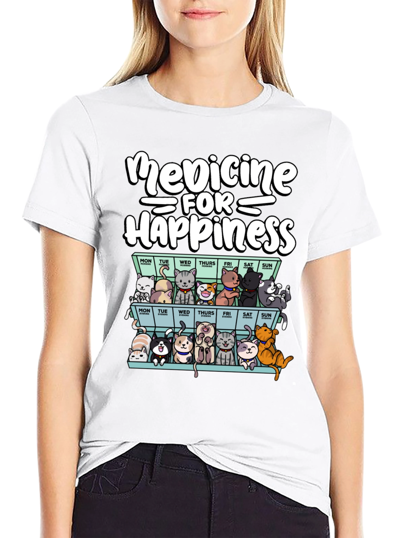 Medicine for Happiness Cat T-Shirt