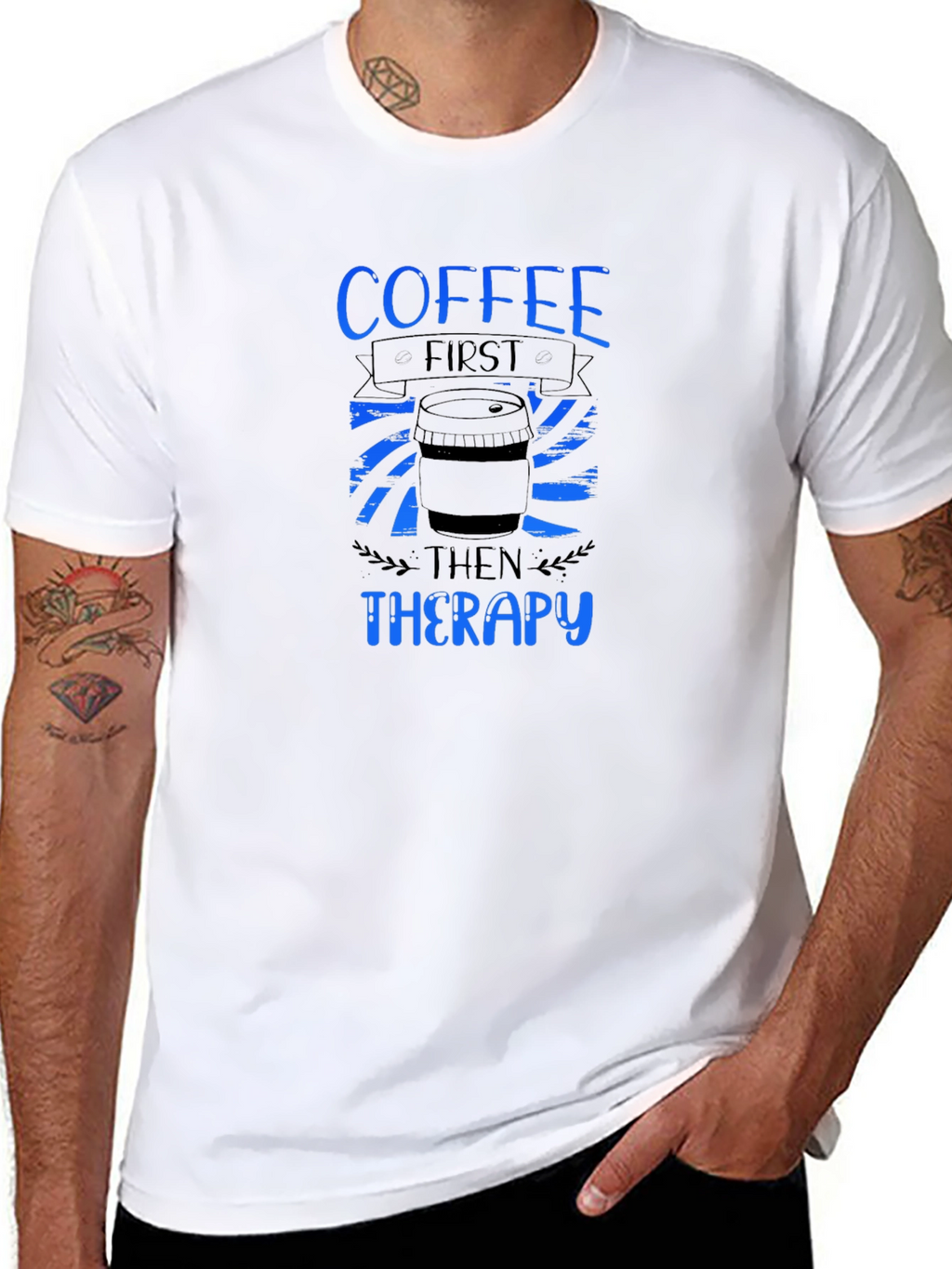 Coffee First Then Therapy Graphic T-Shirt