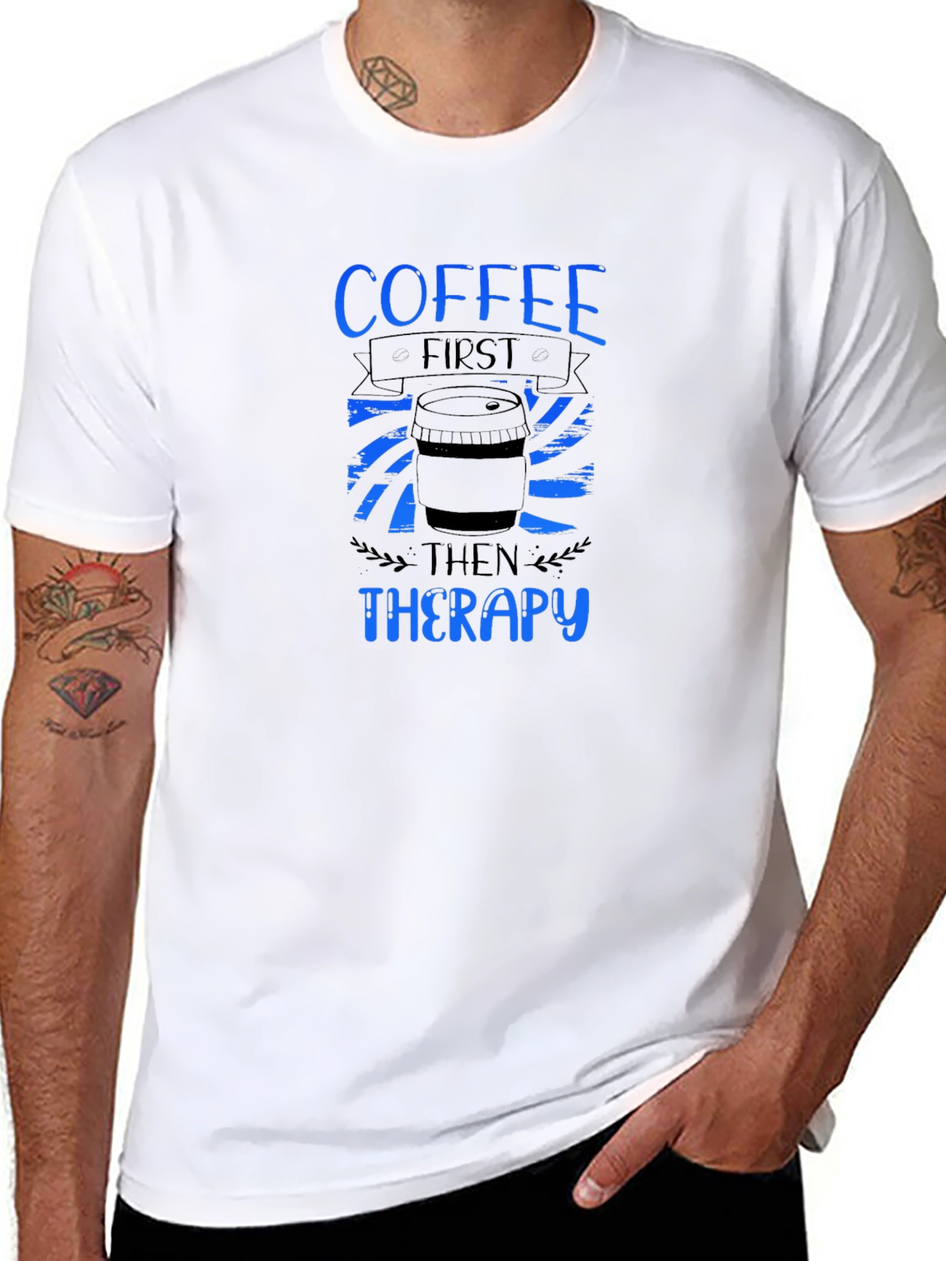 Coffee First Then Therapy Graphic T-Shirt