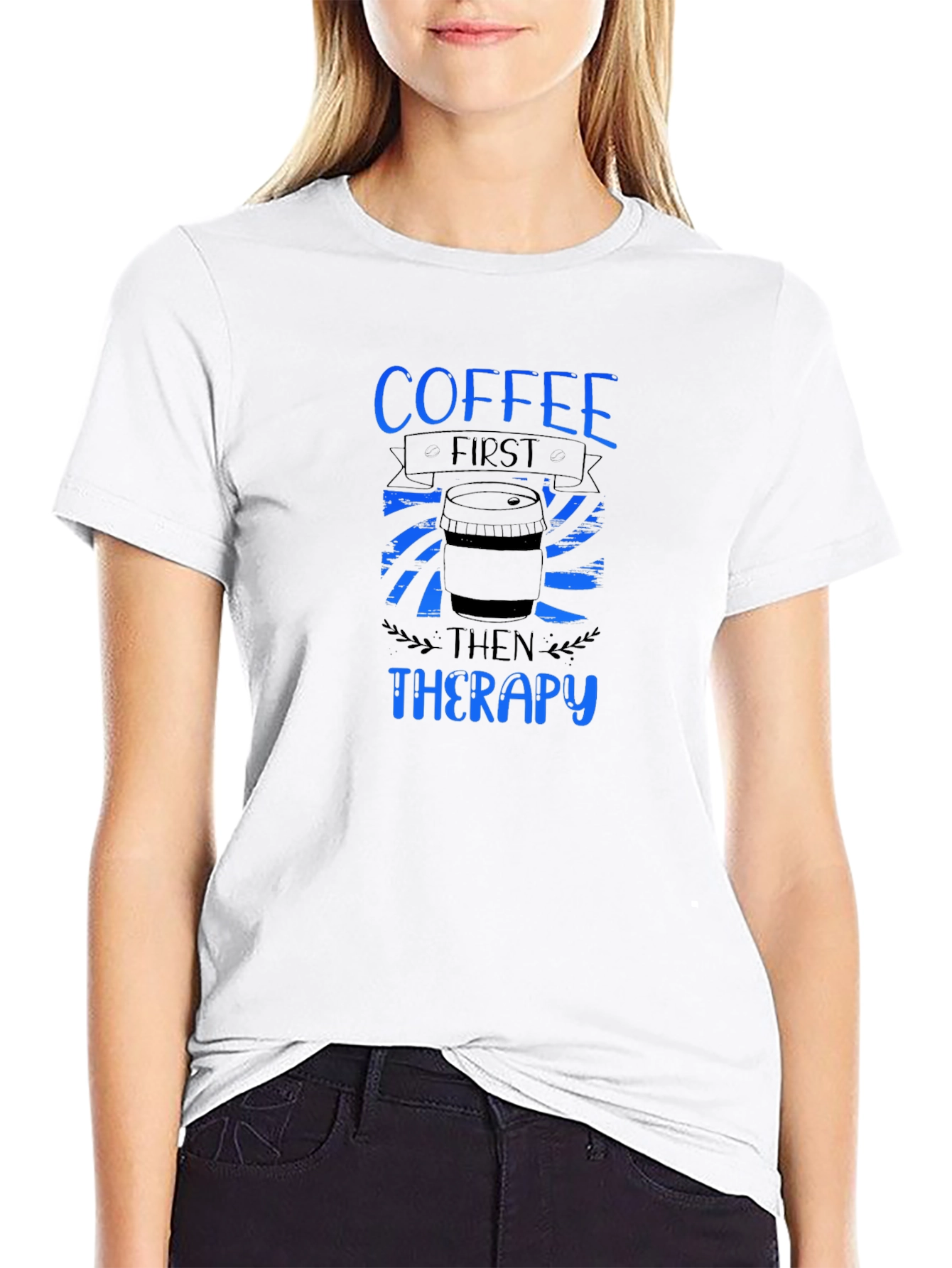Coffee First Then Therapy Graphic T-Shirt