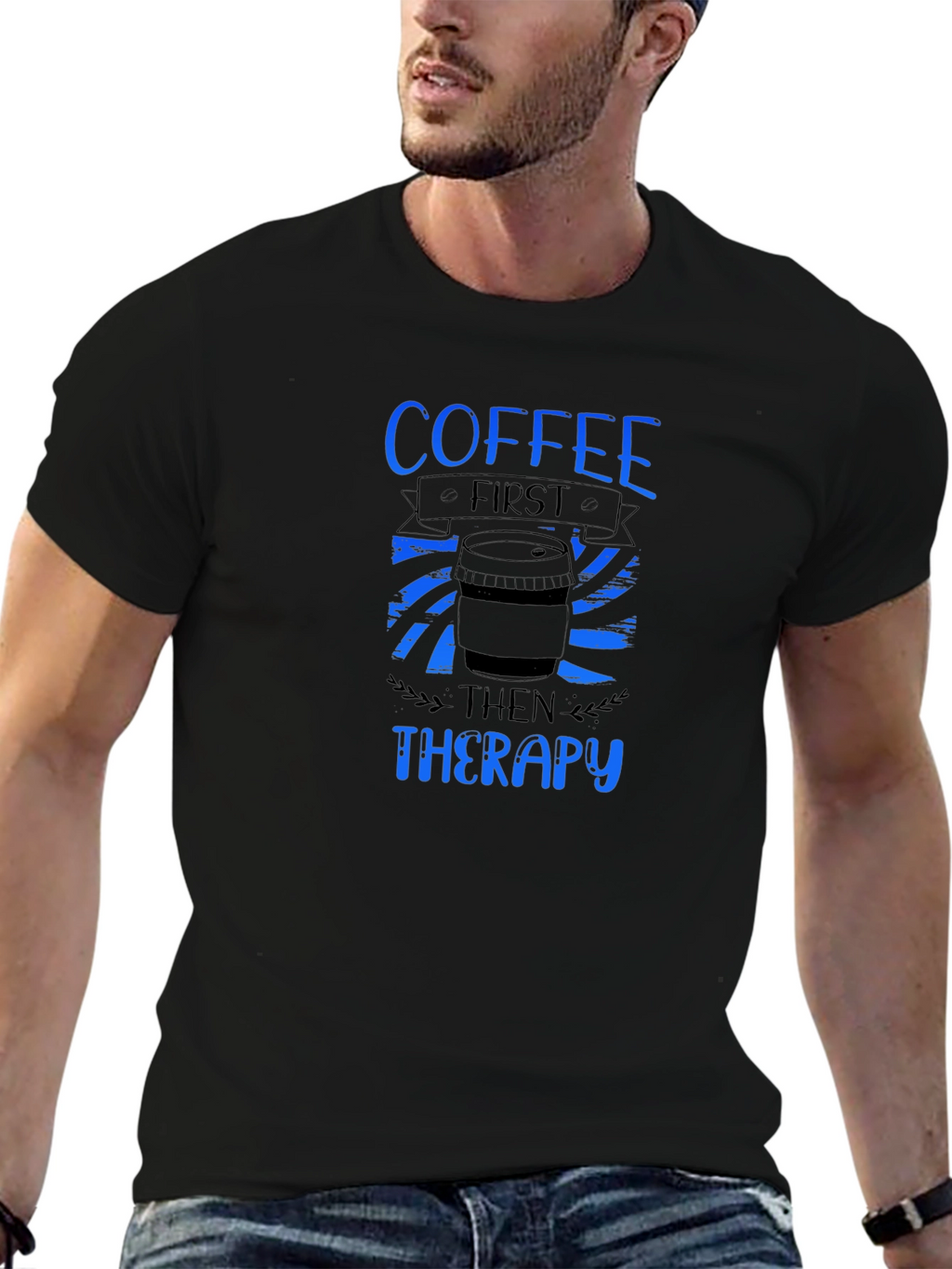 Coffee First Then Therapy Graphic T-Shirt