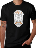 Skull with Mustache Graphic T-Shirt