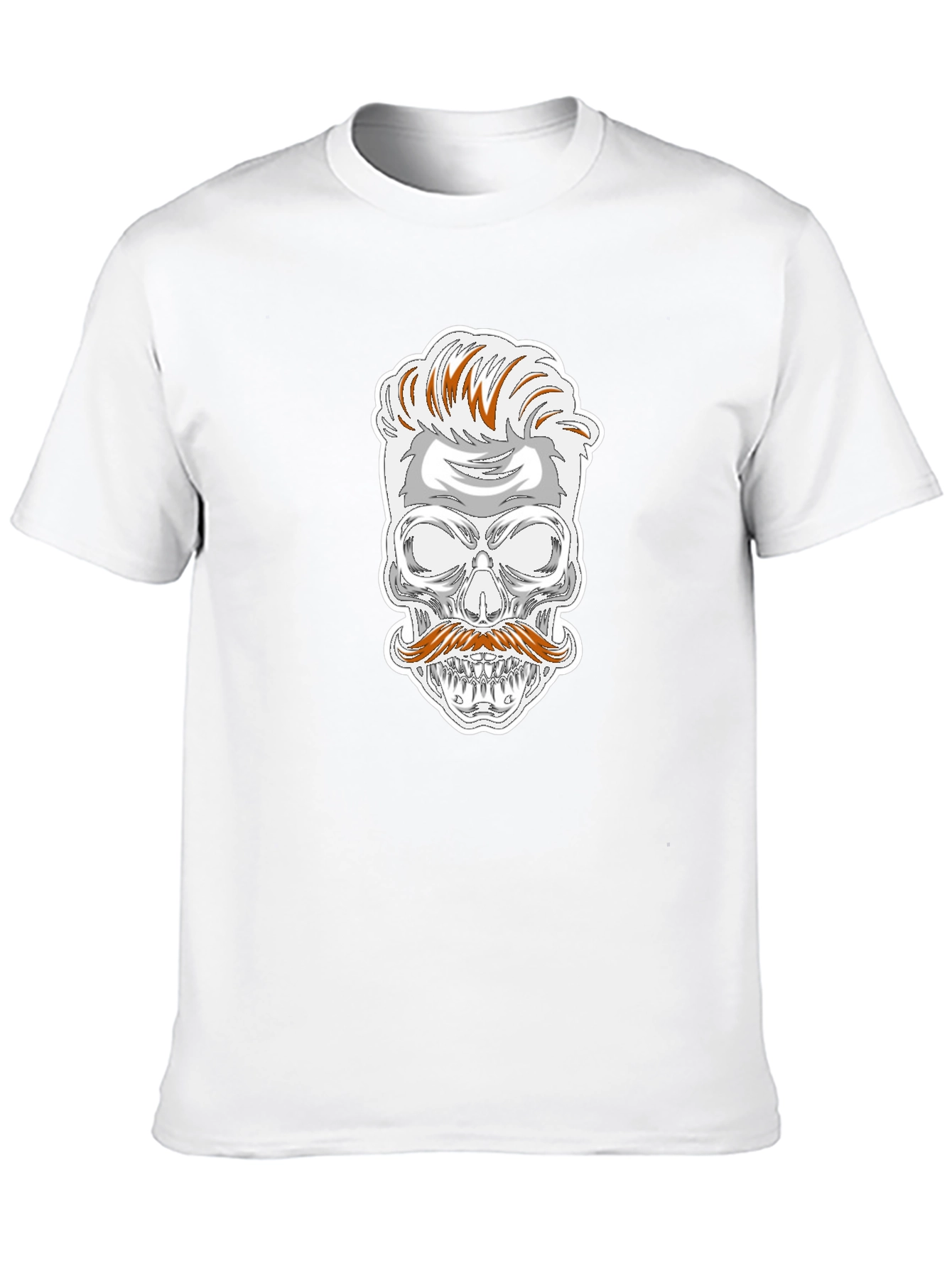 Skull with Mustache Graphic T-Shirt