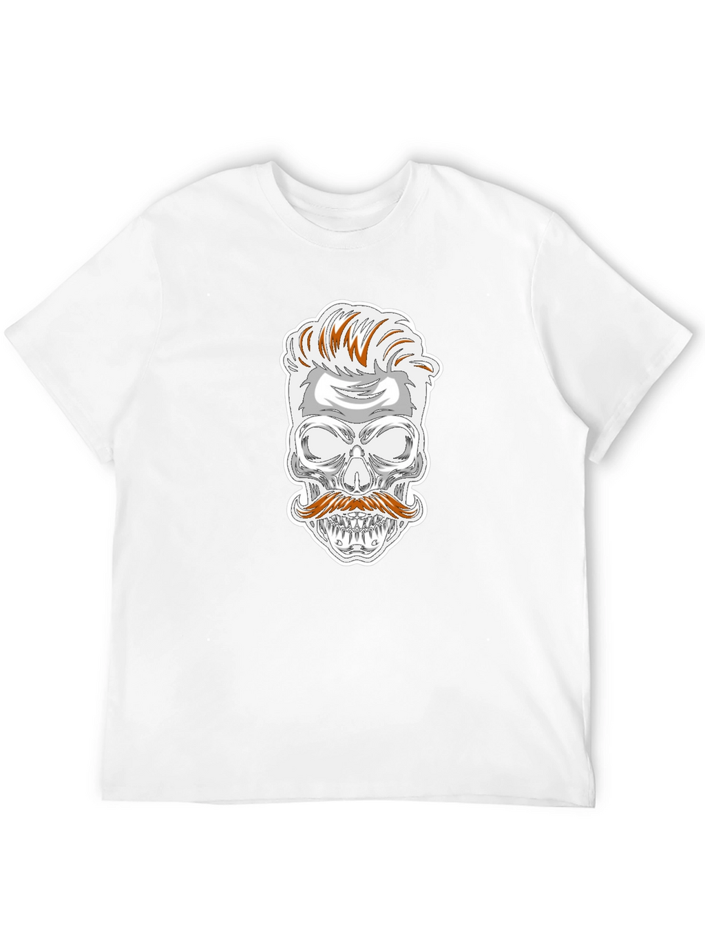 Skull with Mustache Graphic T-Shirt