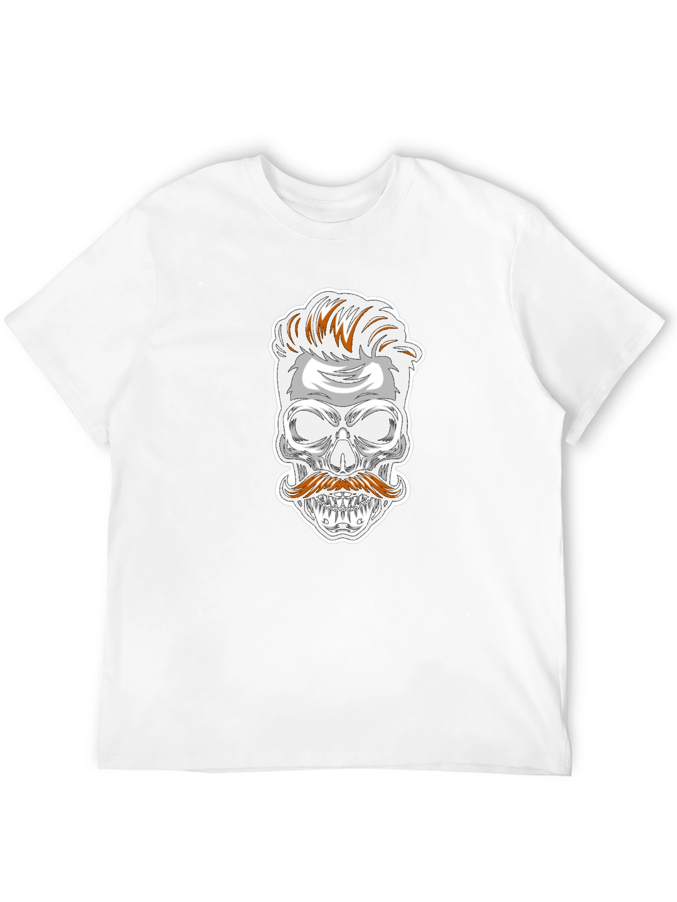 Skull with Mustache Graphic T-Shirt
