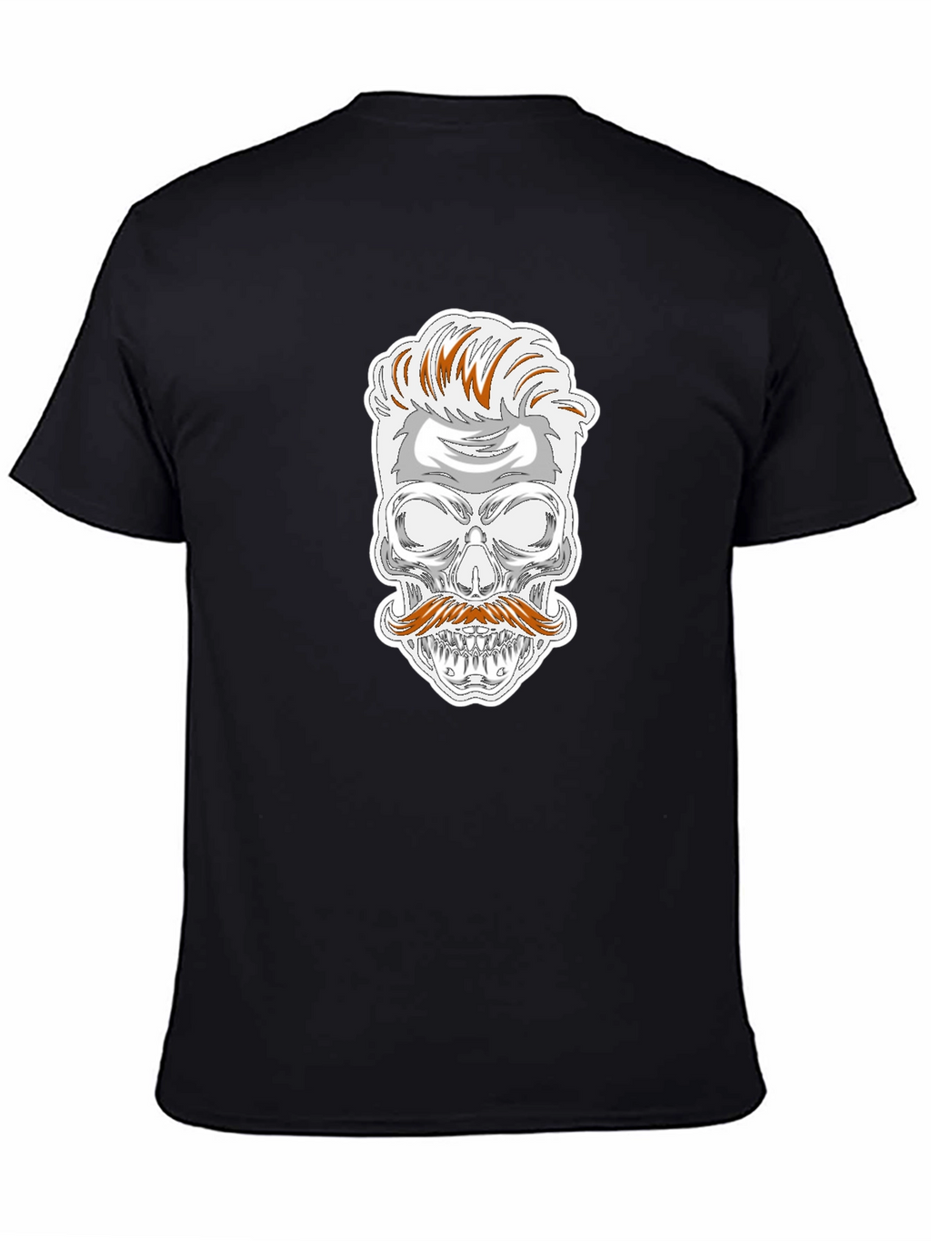 Skull with Mustache Graphic T-Shirt
