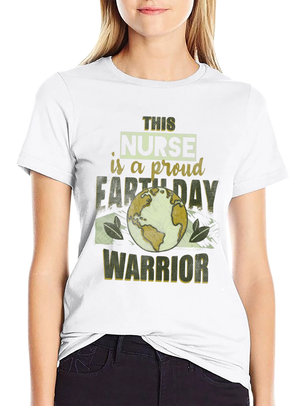Proud Nurse Earth Day Warrior Black T-Shirt