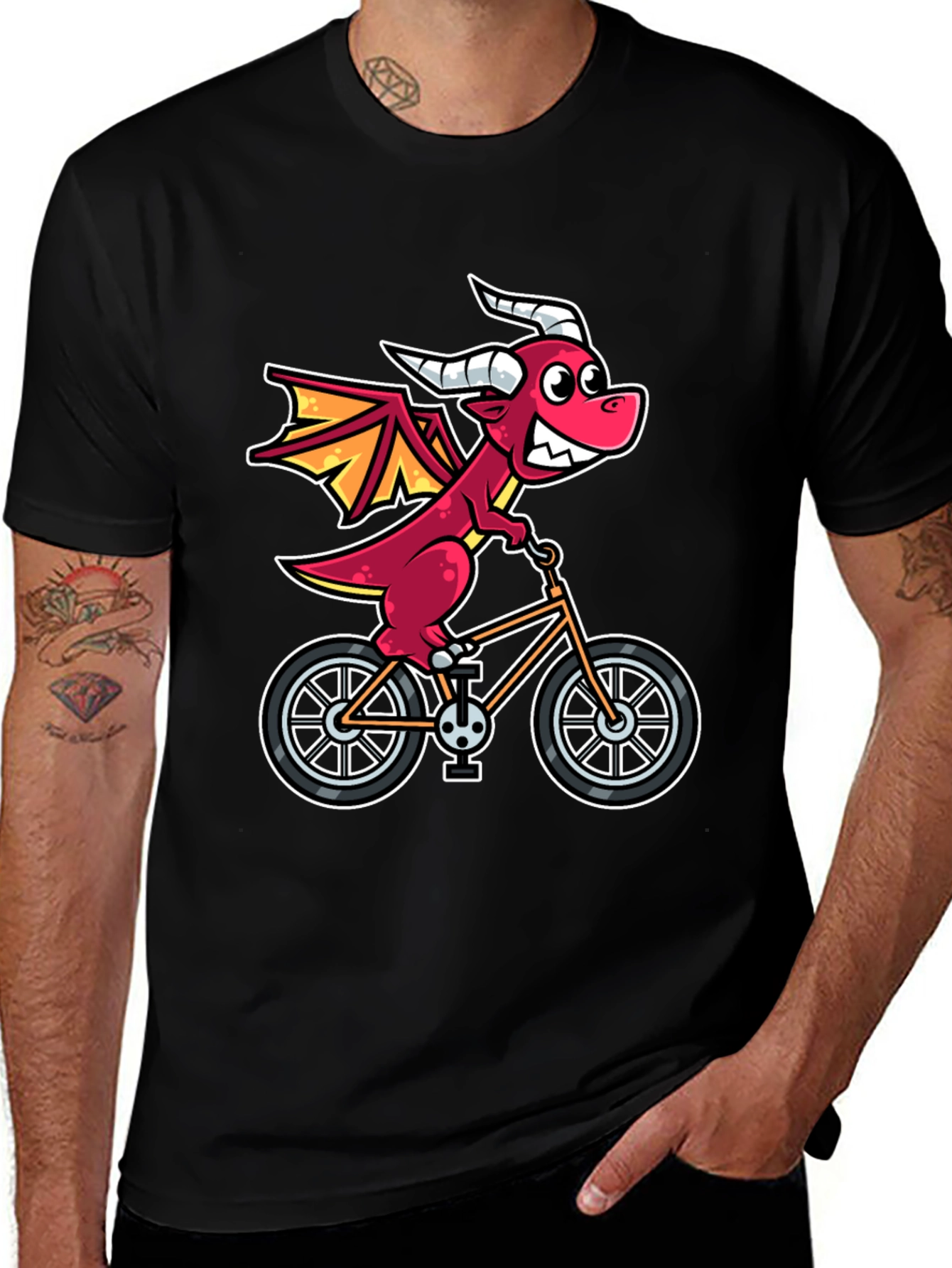 Dragon on Bike Graphic T-Shirt - Fun & Unique Design
