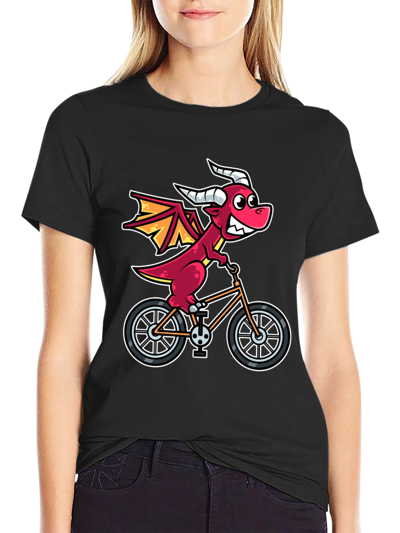 Dragon on Bike Graphic T-Shirt - Fun & Unique Design