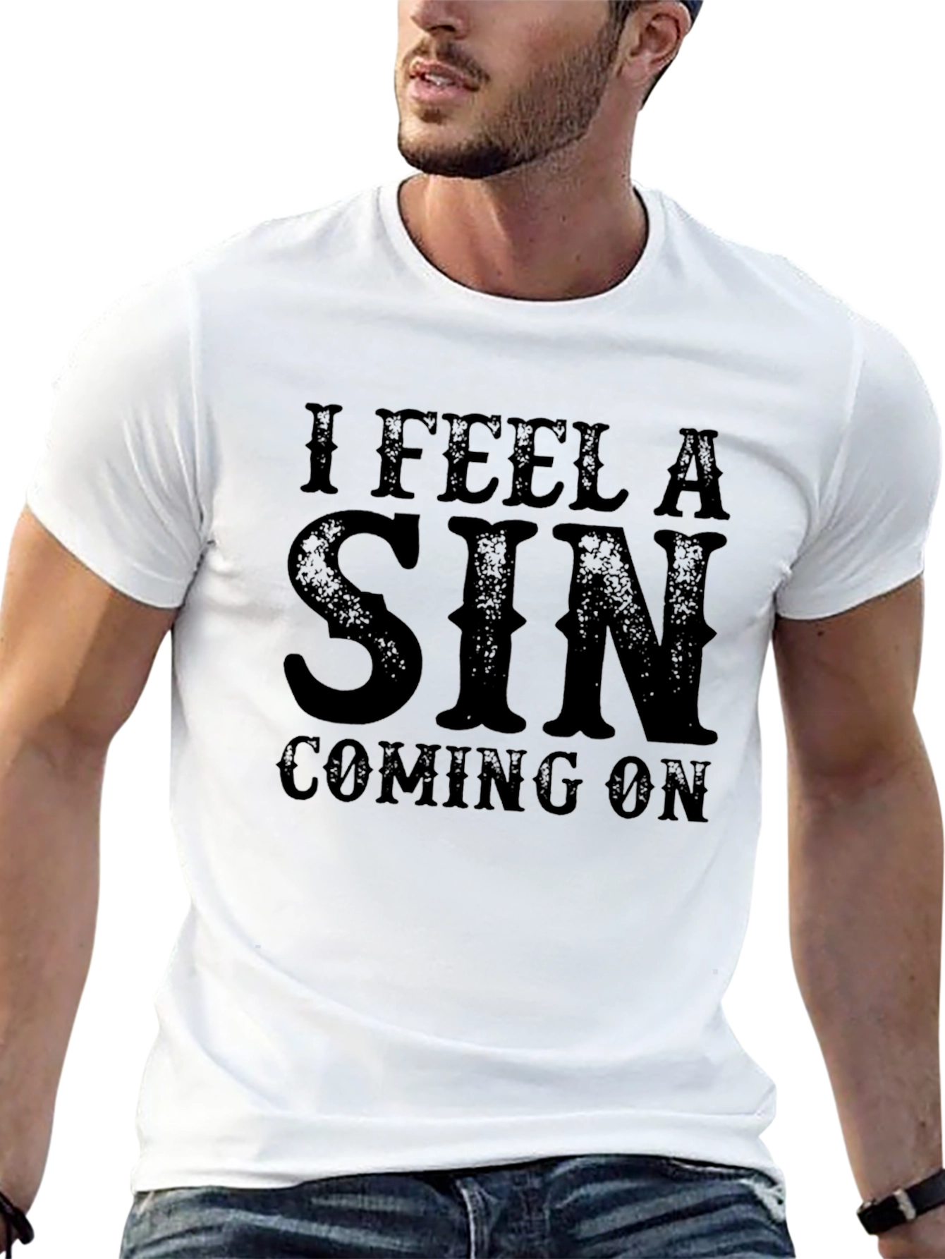 I Feel A Sin Coming On Black T-Shirt