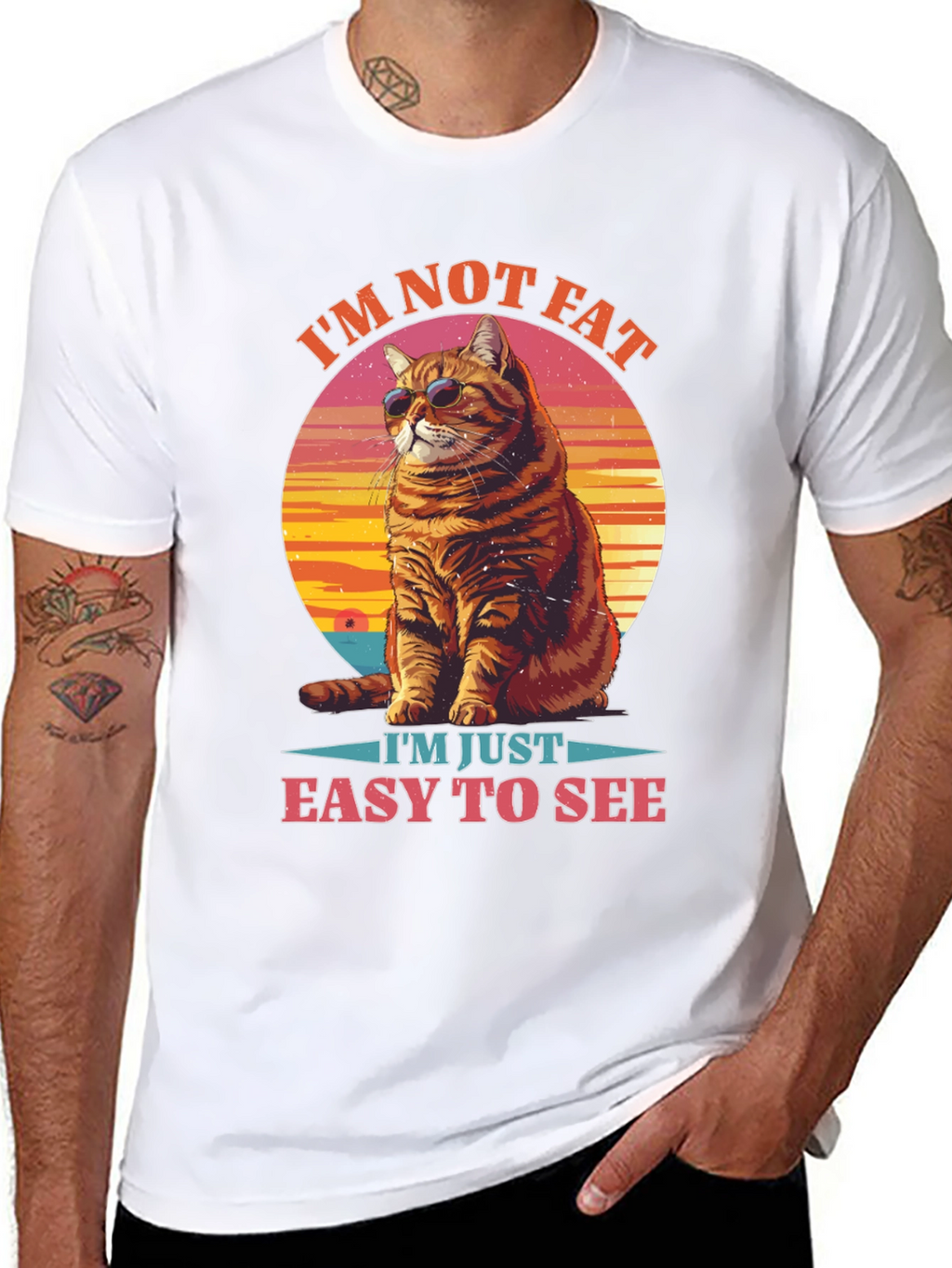 Im Not Fat Easy to See Cat Graphic Tee