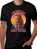 Im Not Fat Easy to See Cat Graphic Tee