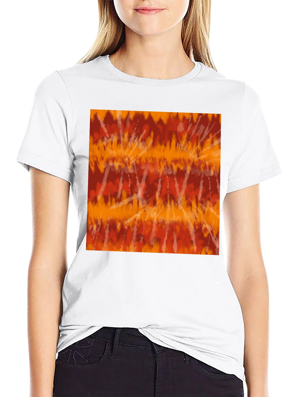 Retro Tie-Dye Graphic Tee - Casual Black T-Shirt