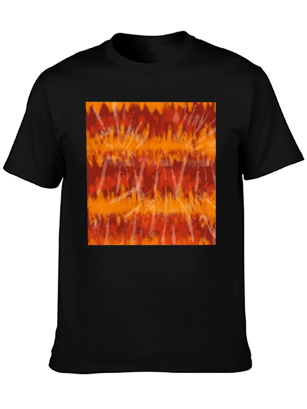 Retro Tie-Dye Graphic Tee - Casual Black T-Shirt