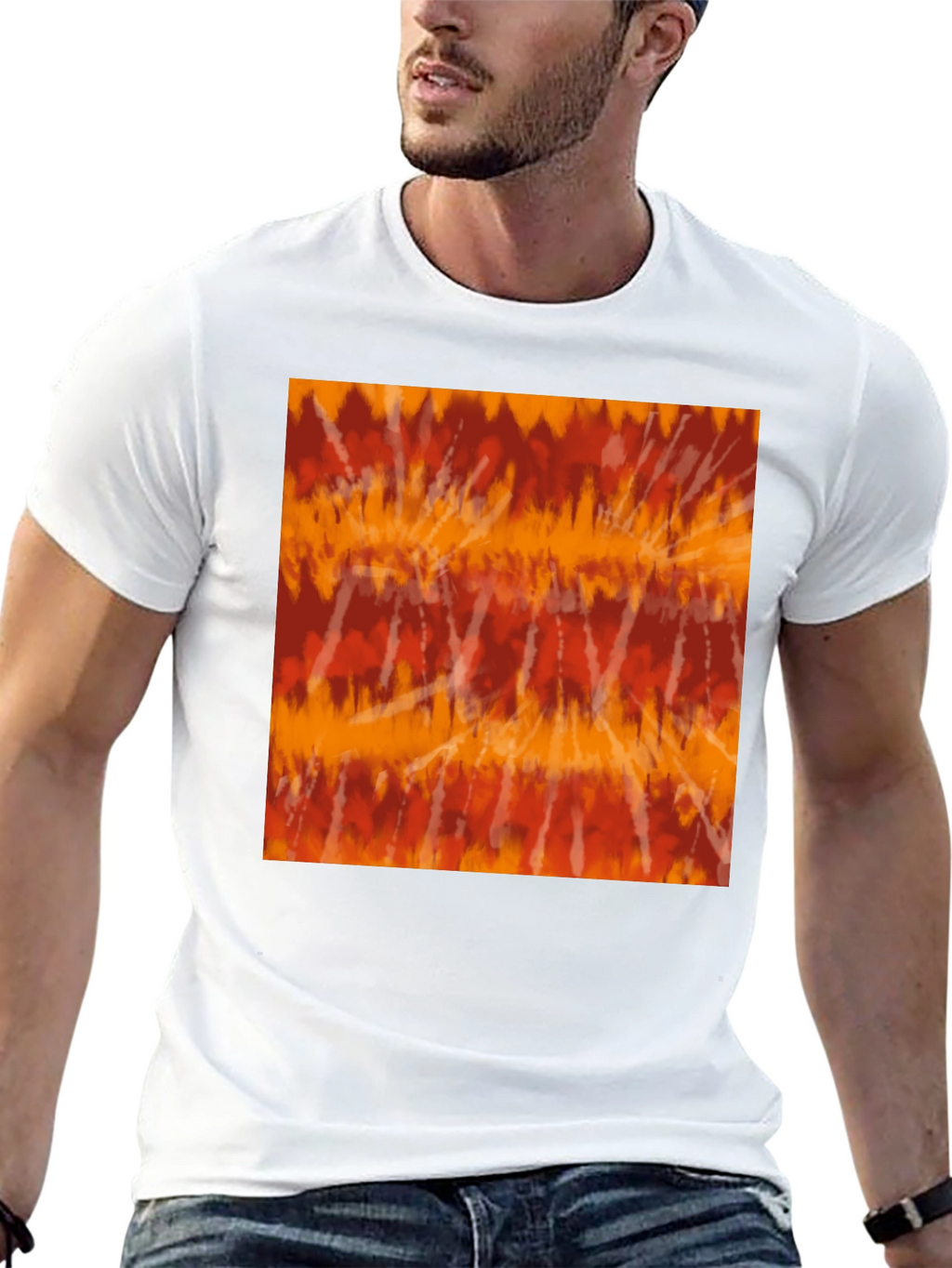 Retro Tie-Dye Graphic Tee - Casual Black T-Shirt