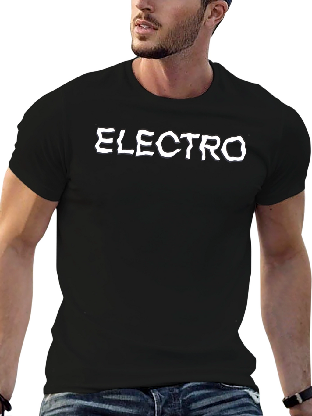 Electro Graphic Print Black T-Shirt