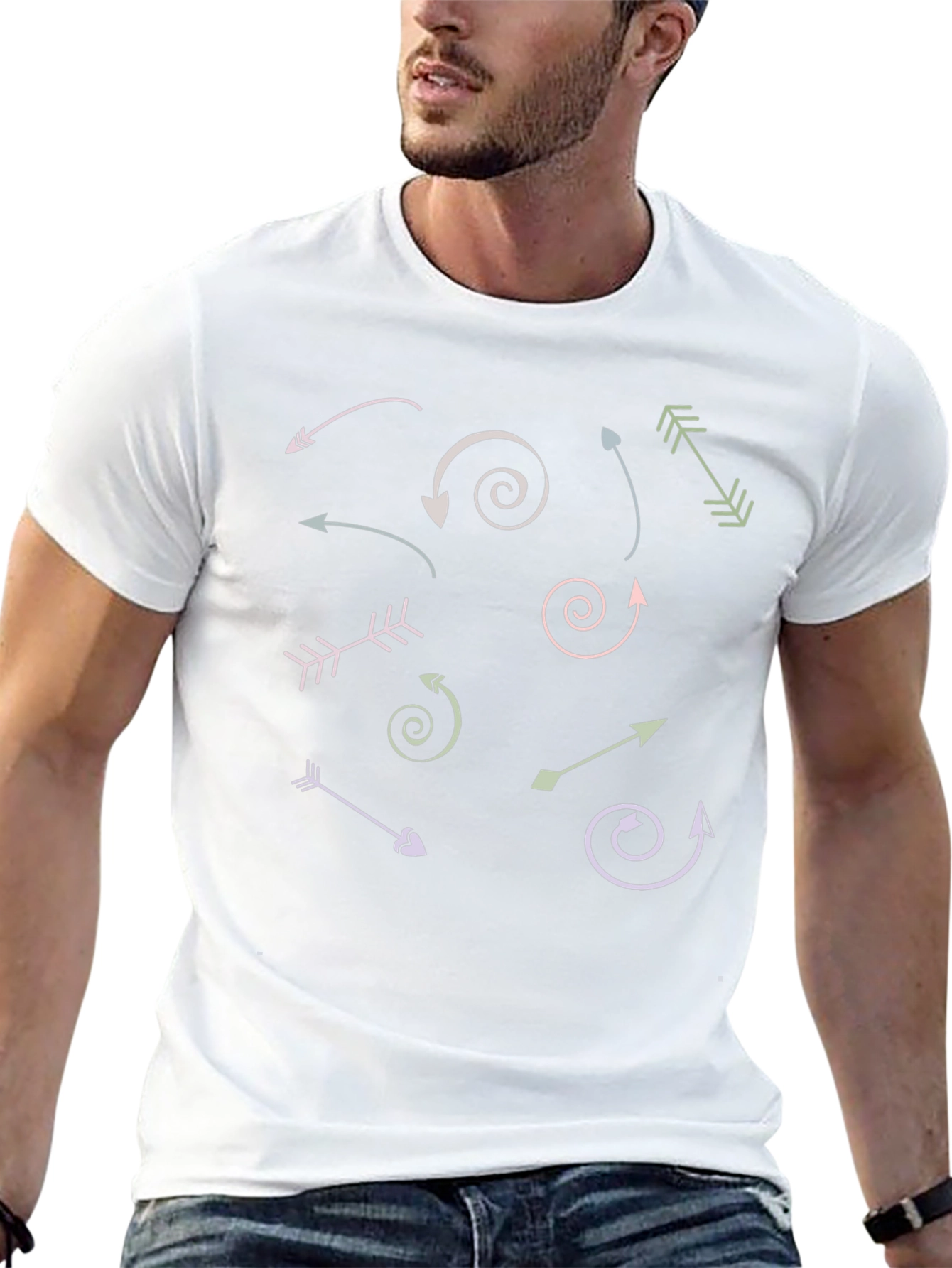 Arrow Graphic Print Crew Neck T-Shirt