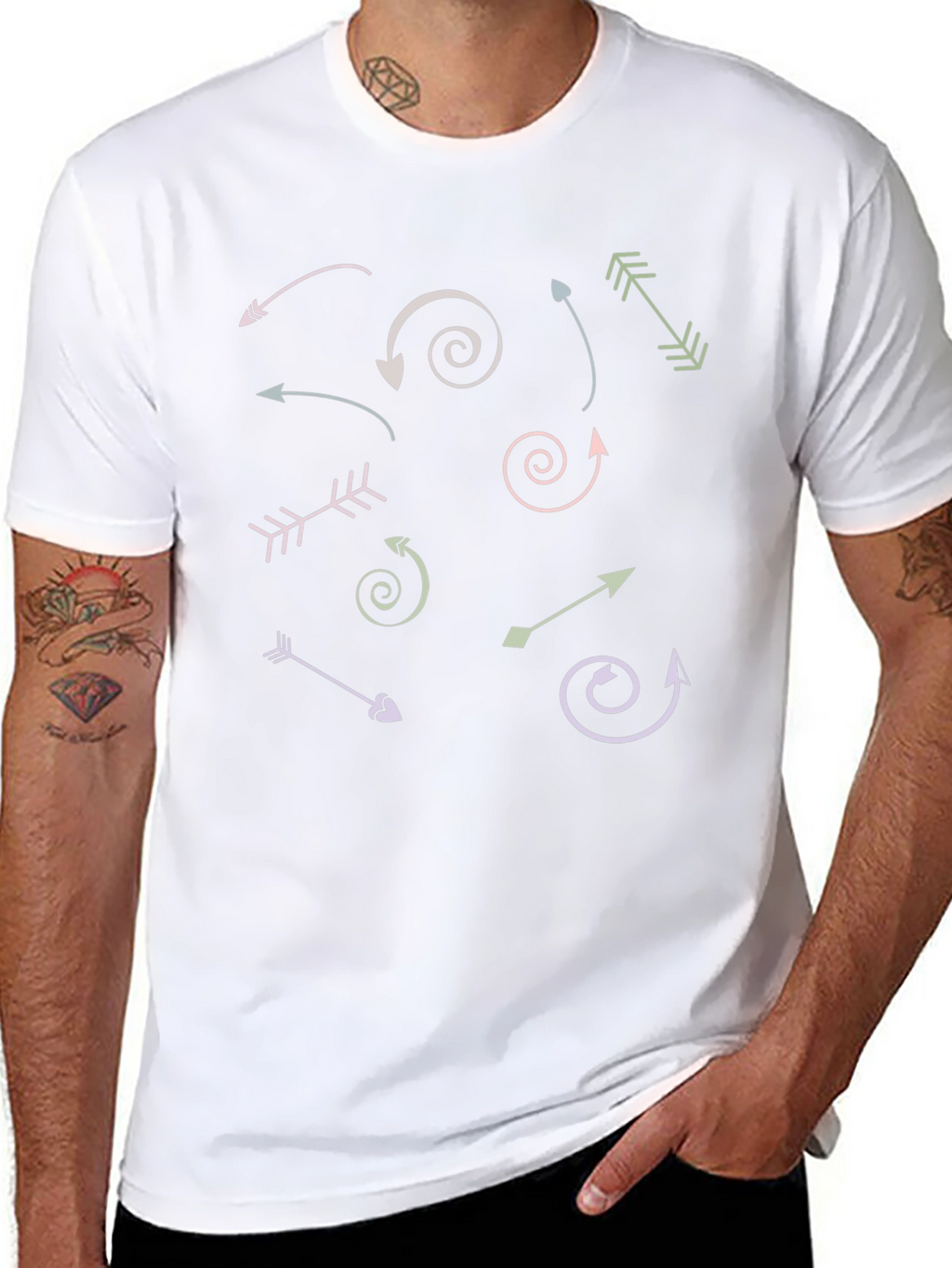 Arrow Graphic Print Crew Neck T-Shirt