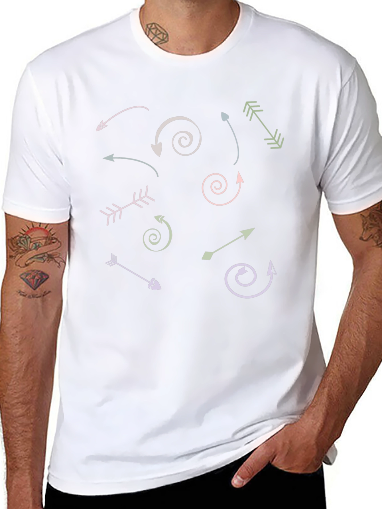 Arrow Graphic Print Crew Neck T-Shirt