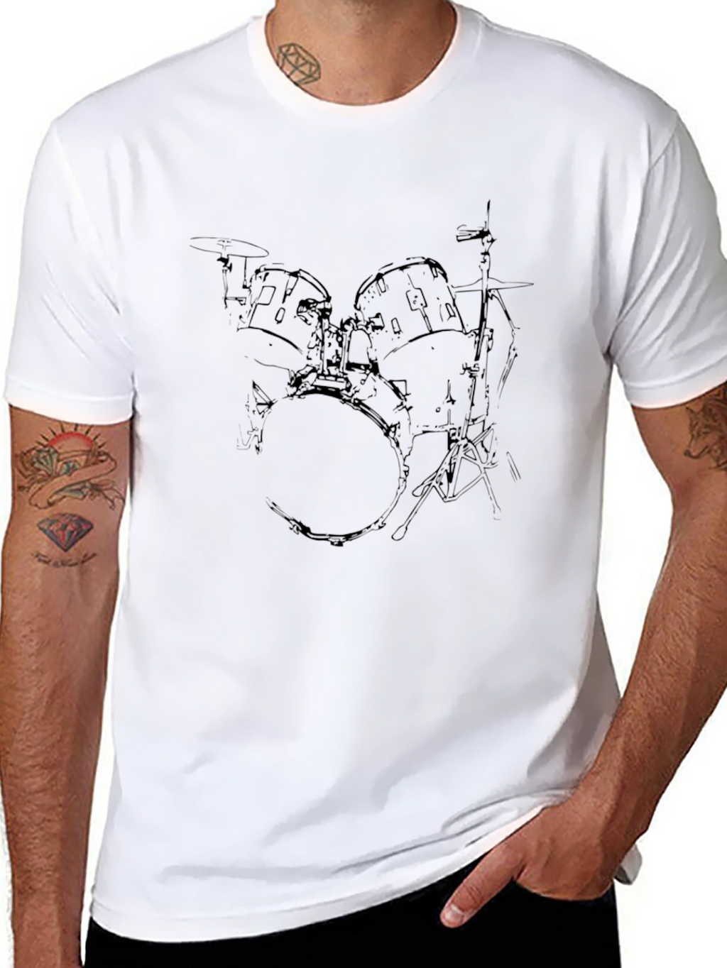 Drum Kit Graphic Black T-Shirt