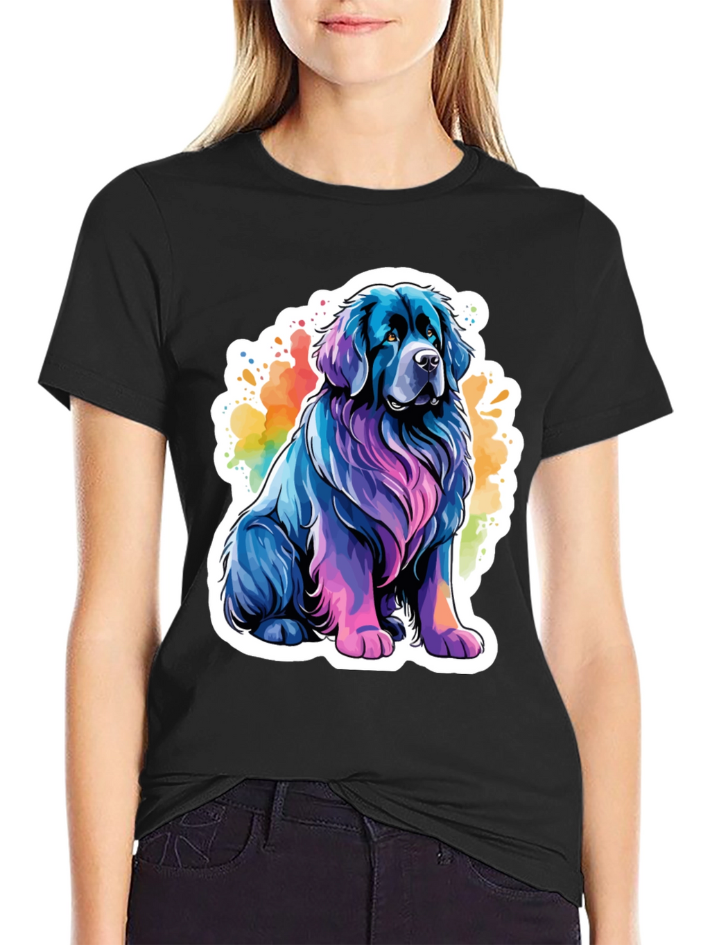 Colorful Dog Graphic T-Shirt
