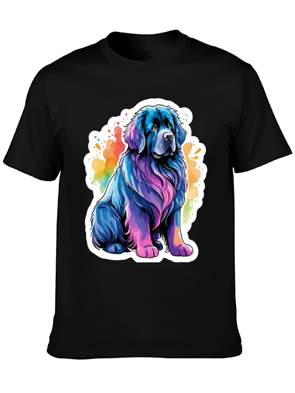 Colorful Dog Graphic T-Shirt