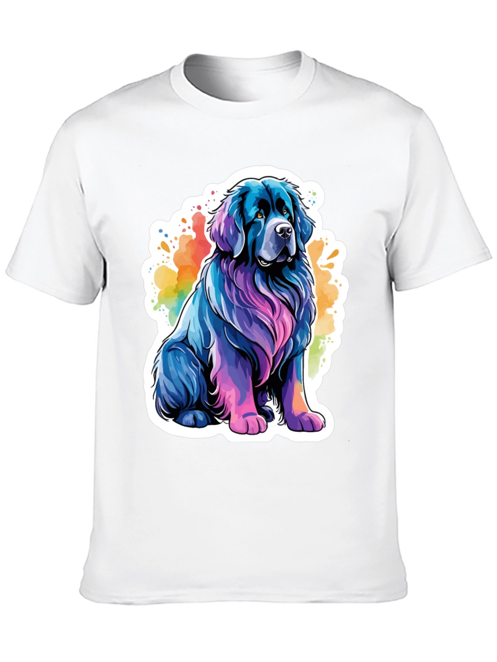 Colorful Dog Graphic T-Shirt