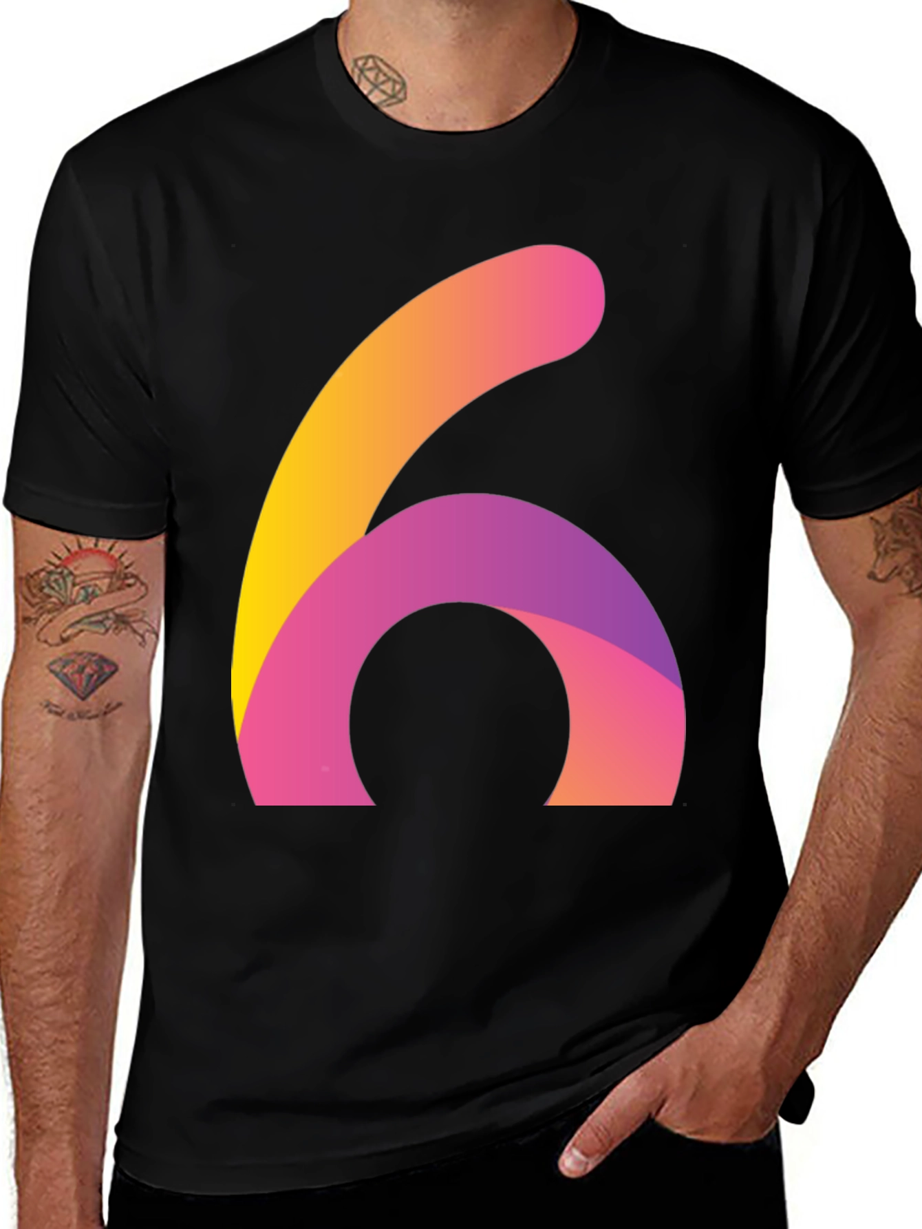 Abstract Number Six Graphic Tee
