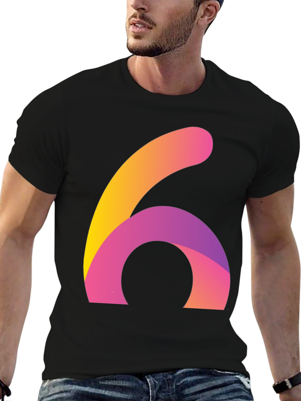 Abstract Number Six Graphic Tee
