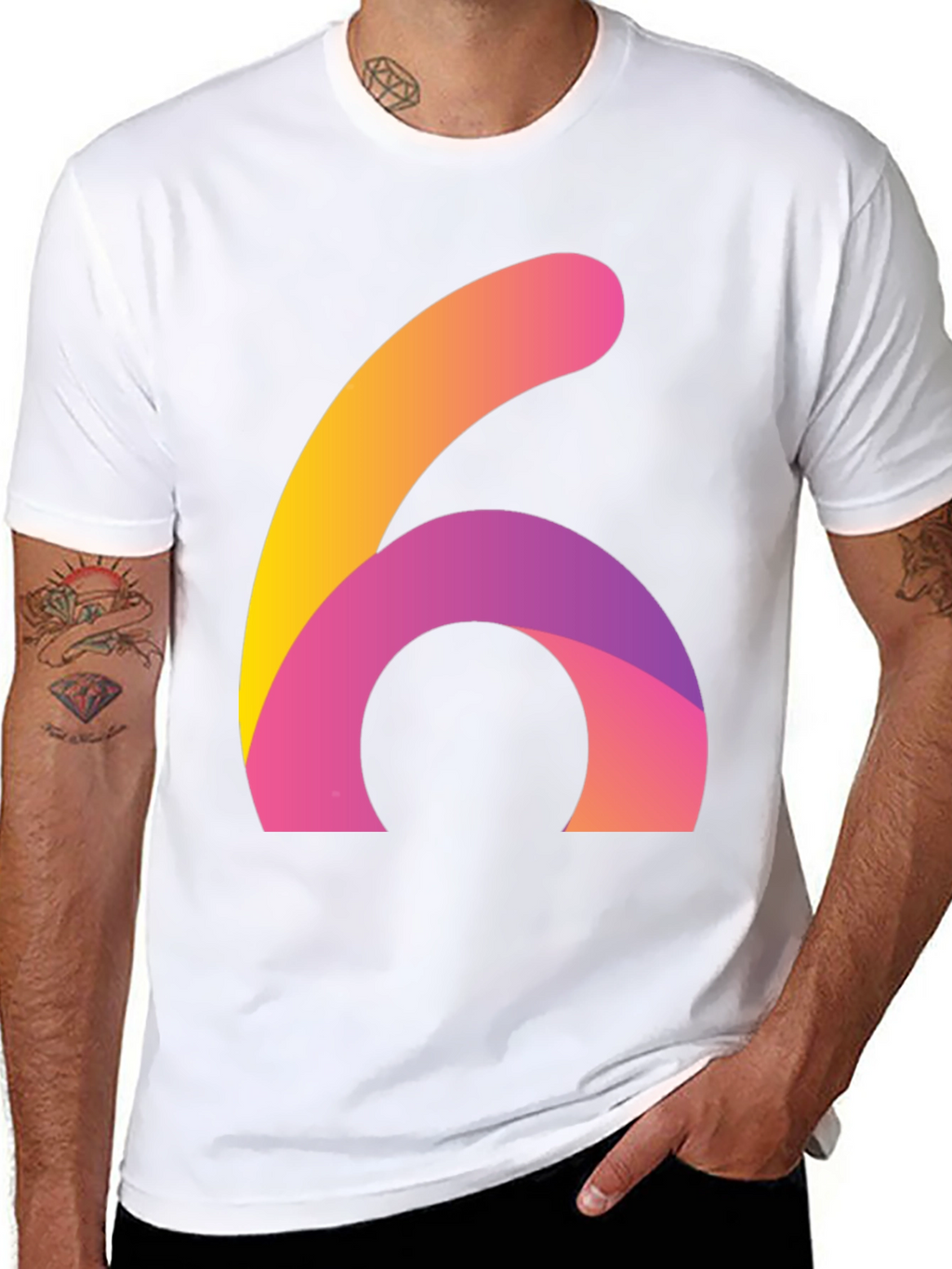 Abstract Number Six Graphic Tee