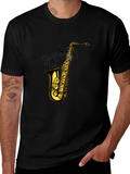 Saxophone Graphic Tee - Musical Instrument T-Shirt