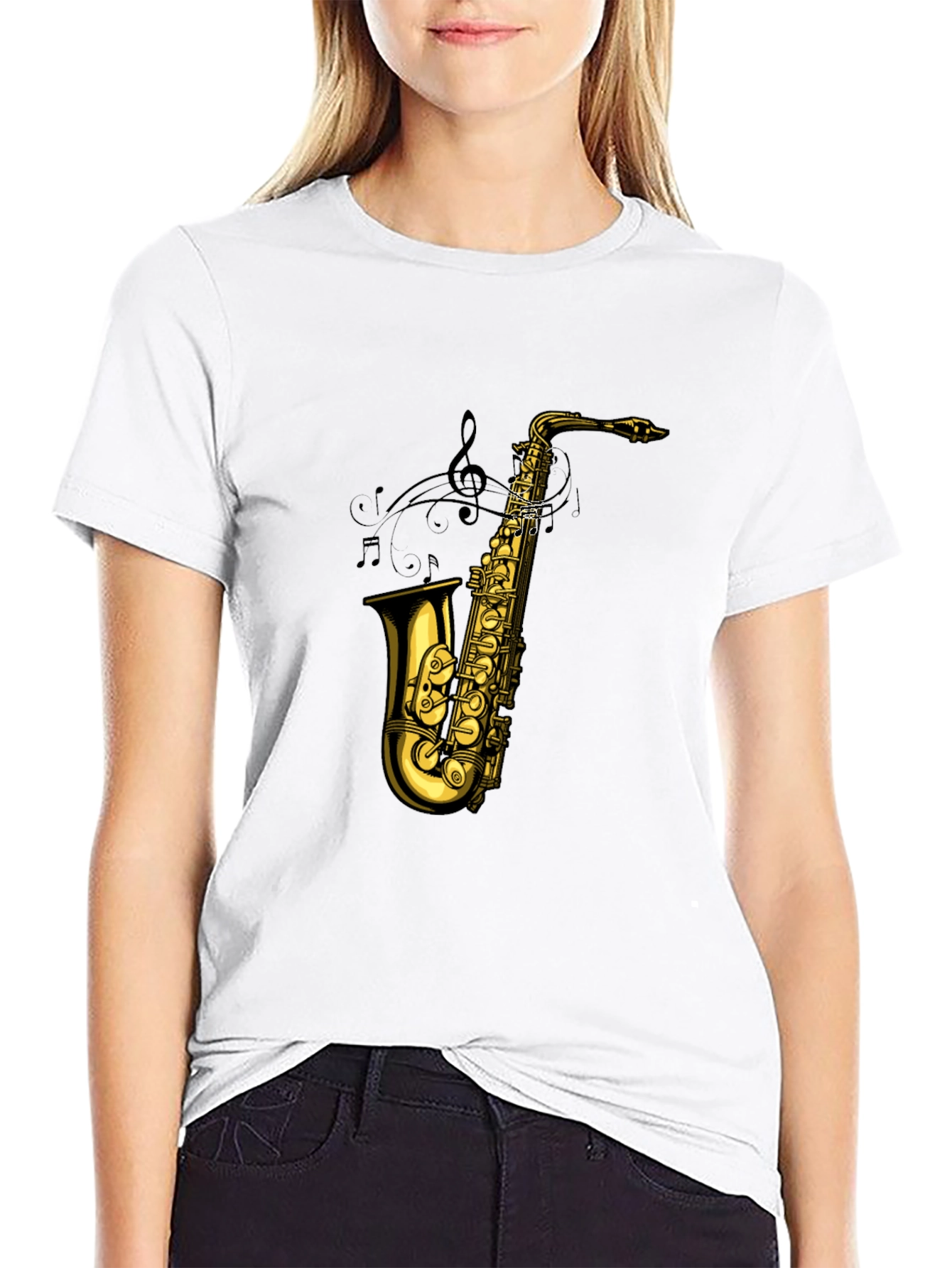 Saxophone Graphic Tee - Musical Instrument T-Shirt