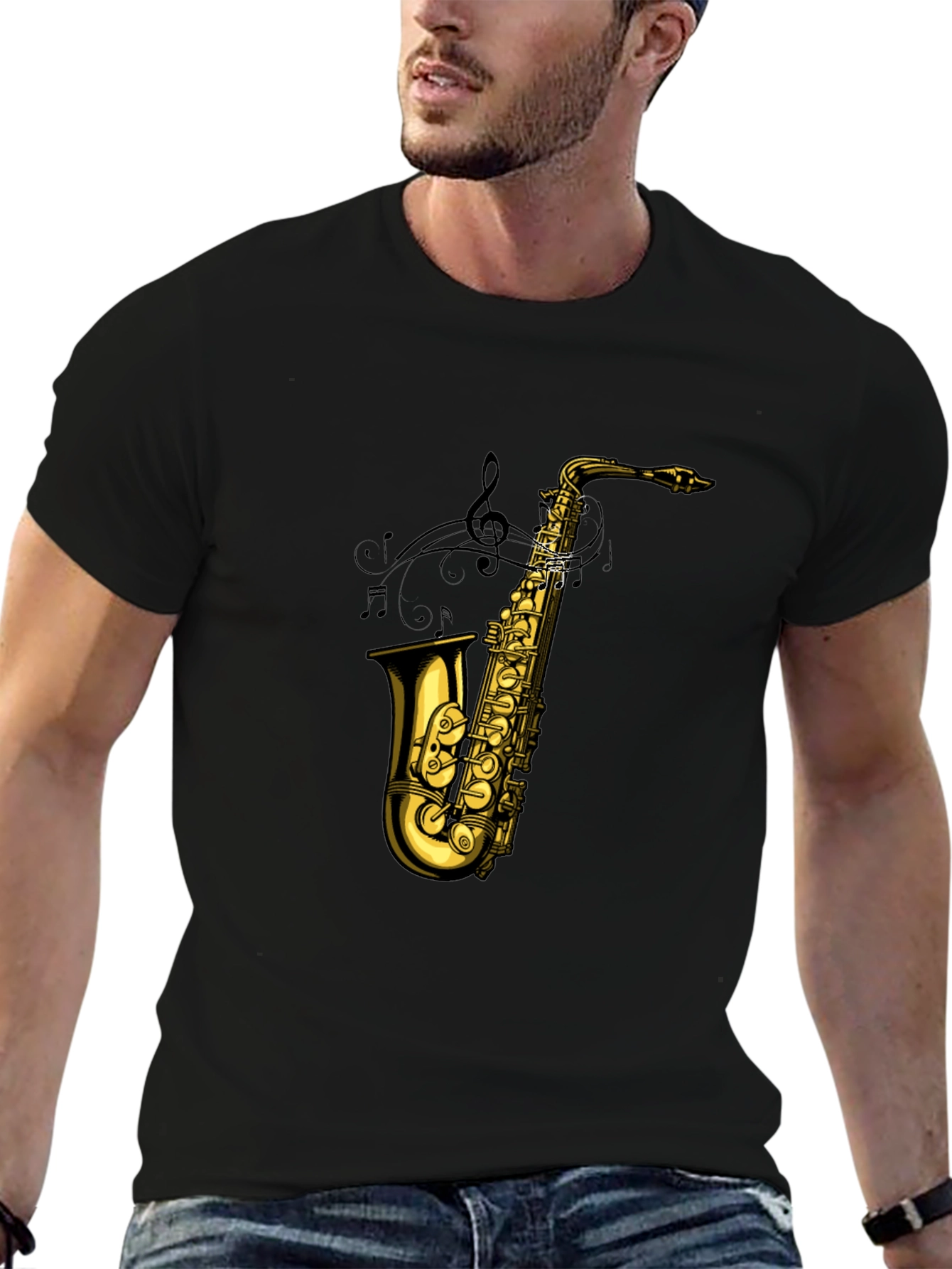 Saxophone Graphic Tee - Musical Instrument T-Shirt