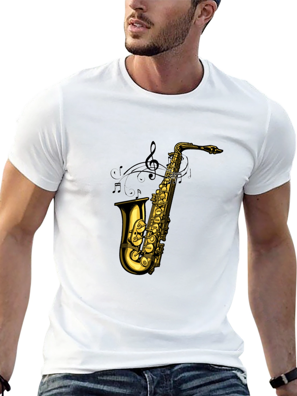 Saxophone Graphic Tee - Musical Instrument T-Shirt