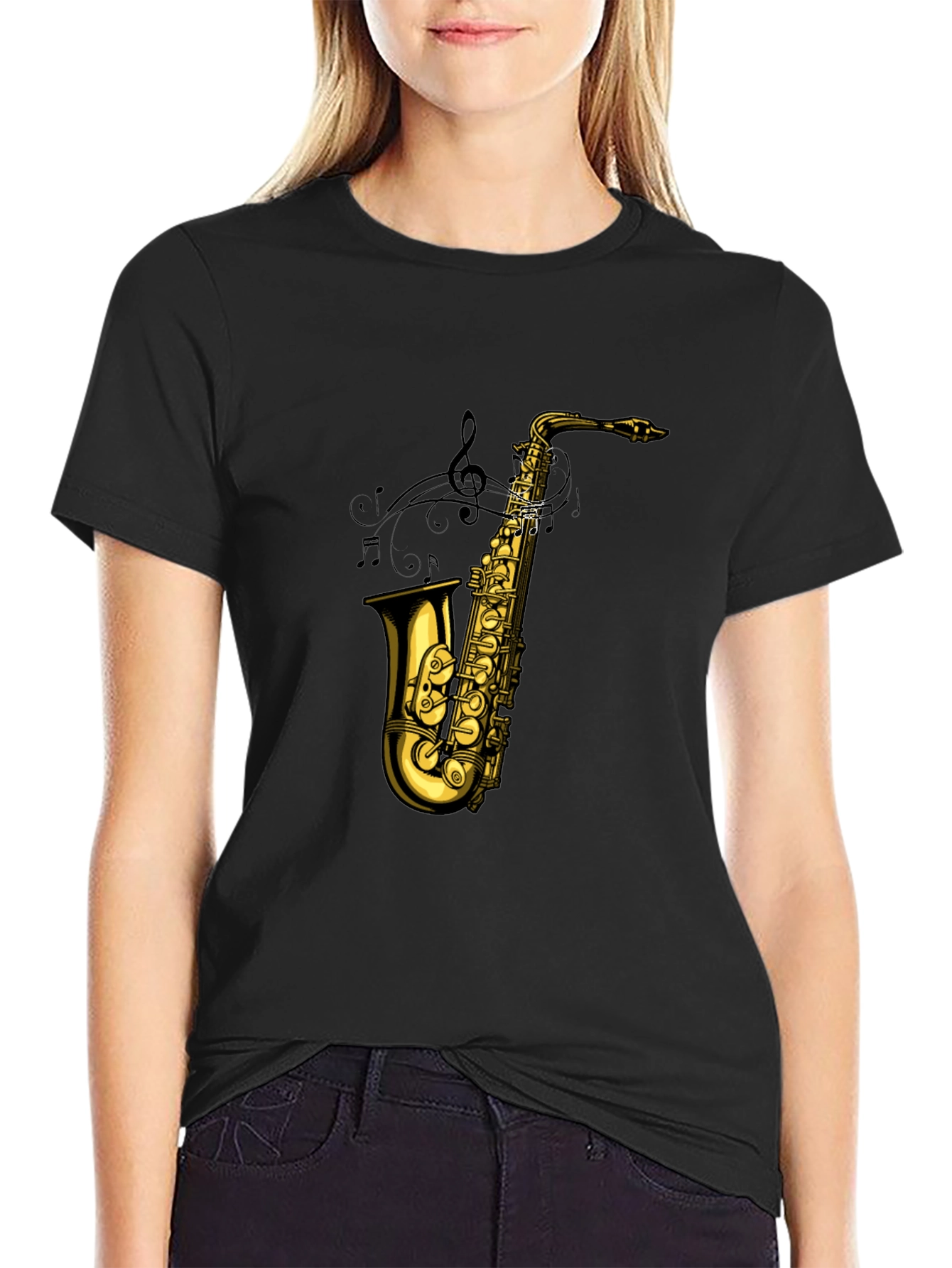 Saxophone Graphic Tee - Musical Instrument T-Shirt