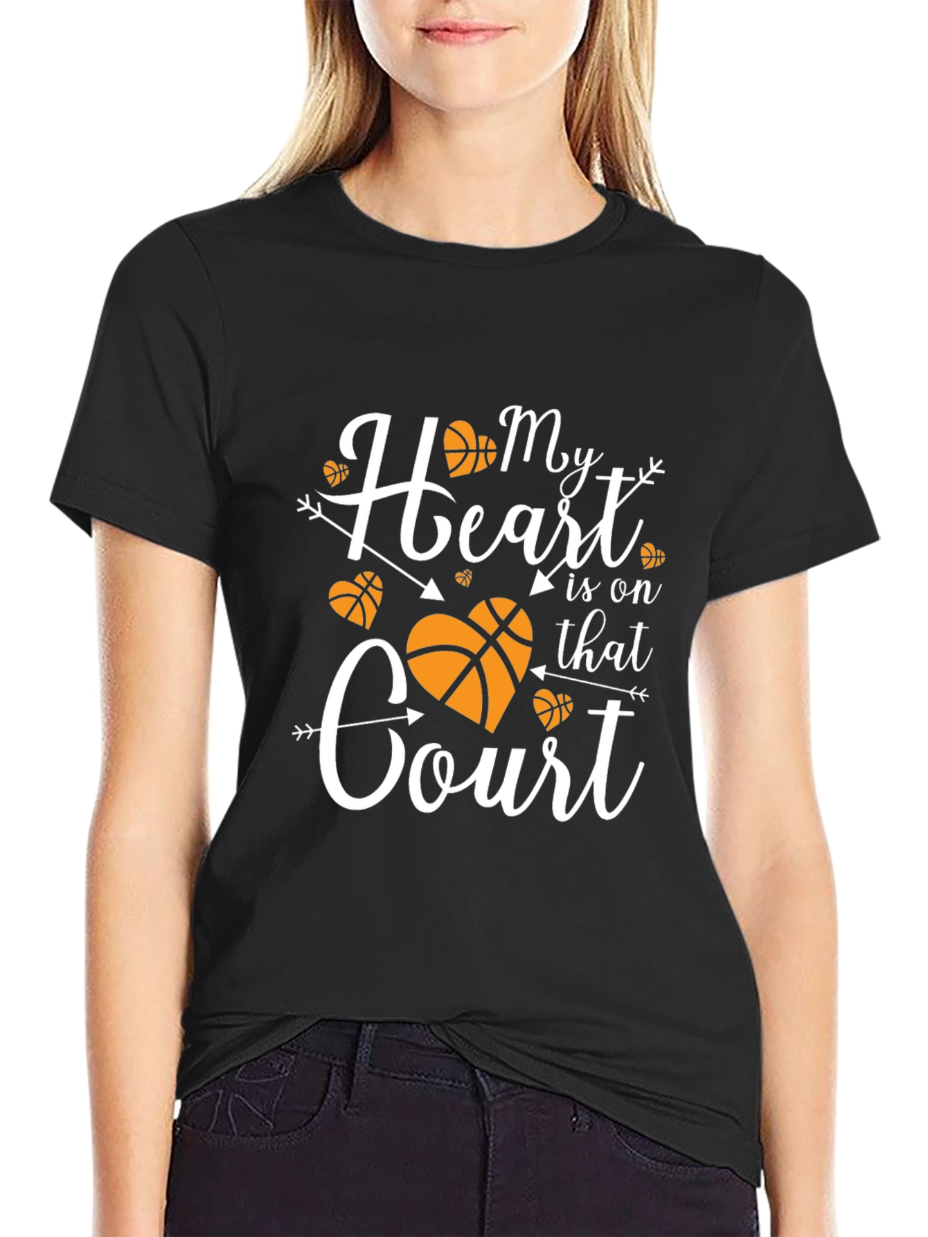 Basketball Mom Heart T-Shirt