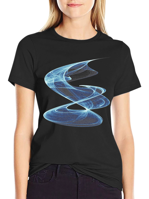 Abstract Swirl Graphic Tee - Modern Black T-Shirt