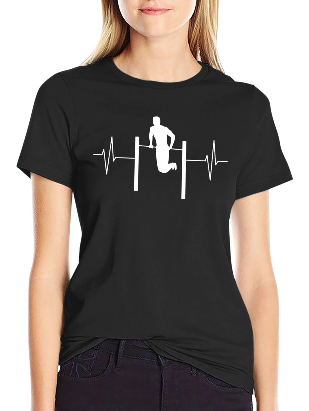 Gymnast Heartbeat Graphic Tee - Black