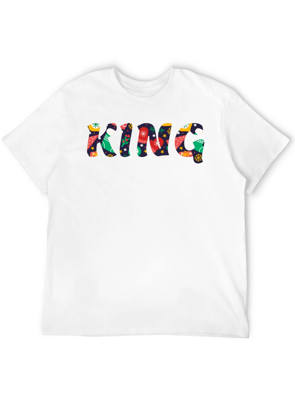 Festive King Graphic Tee - Holiday Season Apparel