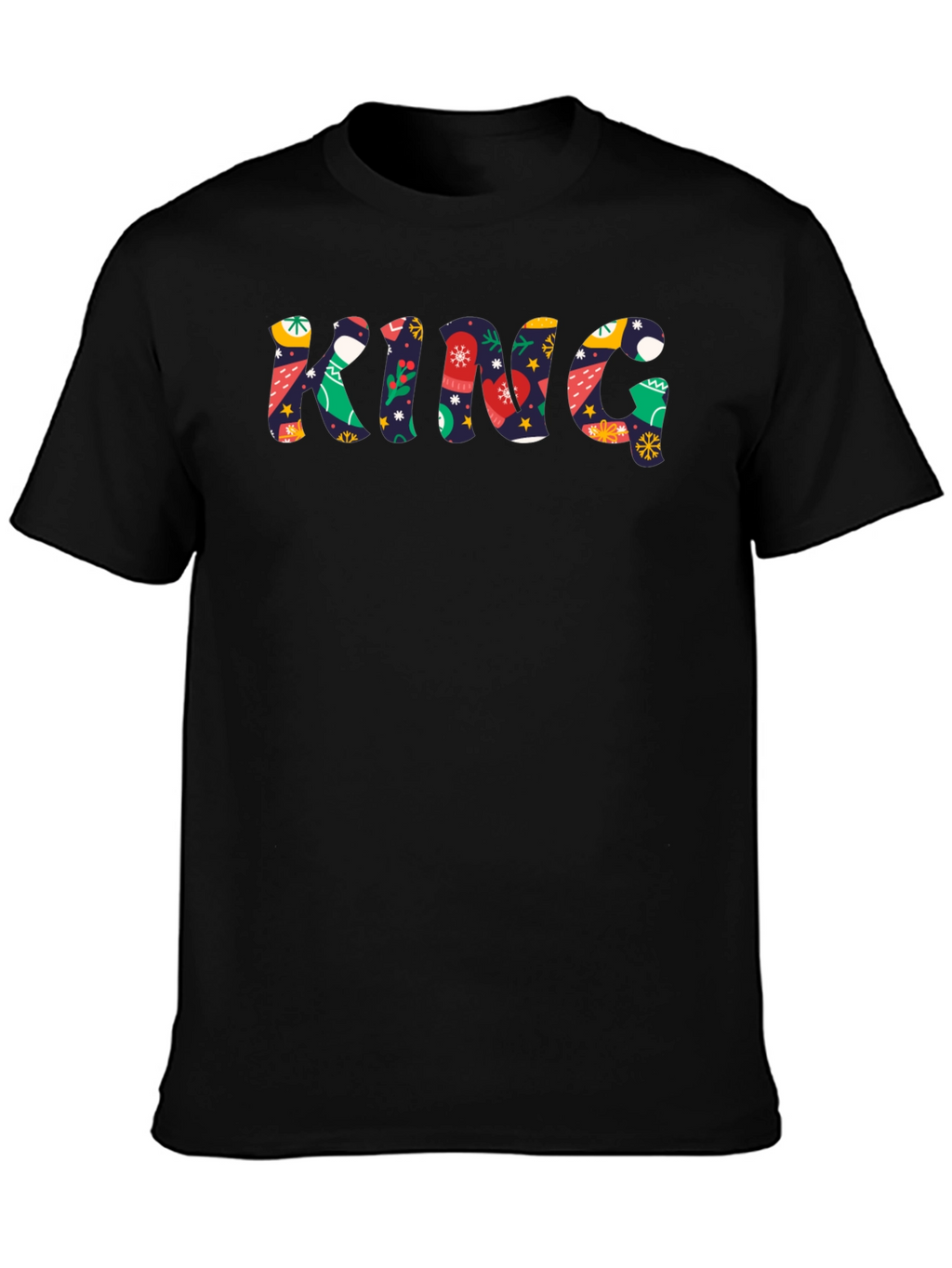 Festive King Graphic Tee - Holiday Season Apparel
