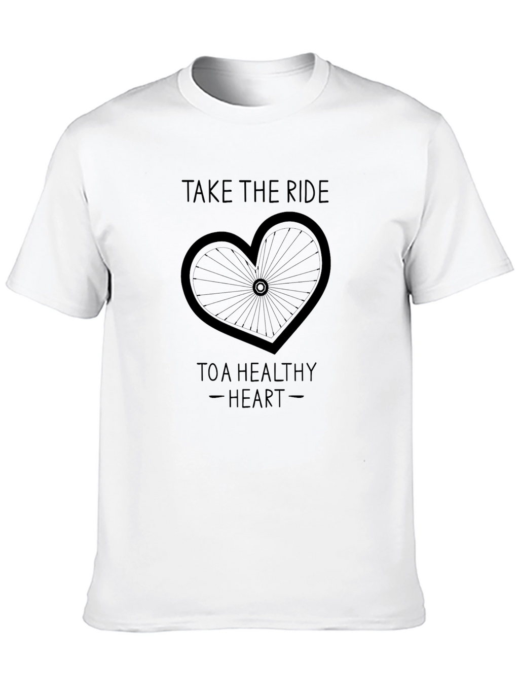 Take the Ride to a Healthy Heart Black T-Shirt